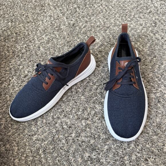 Cole Haan Grandsport Journey Men 10 Sneakers Shoes Navy Blue Woodbury Knit READ - Picture 2 of 8